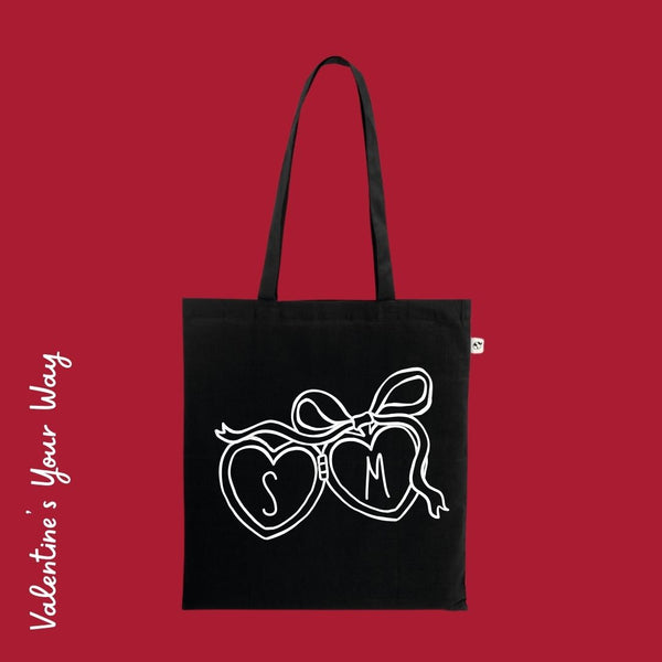 Custom Valentine’s "Locket Initials" Tote Bag