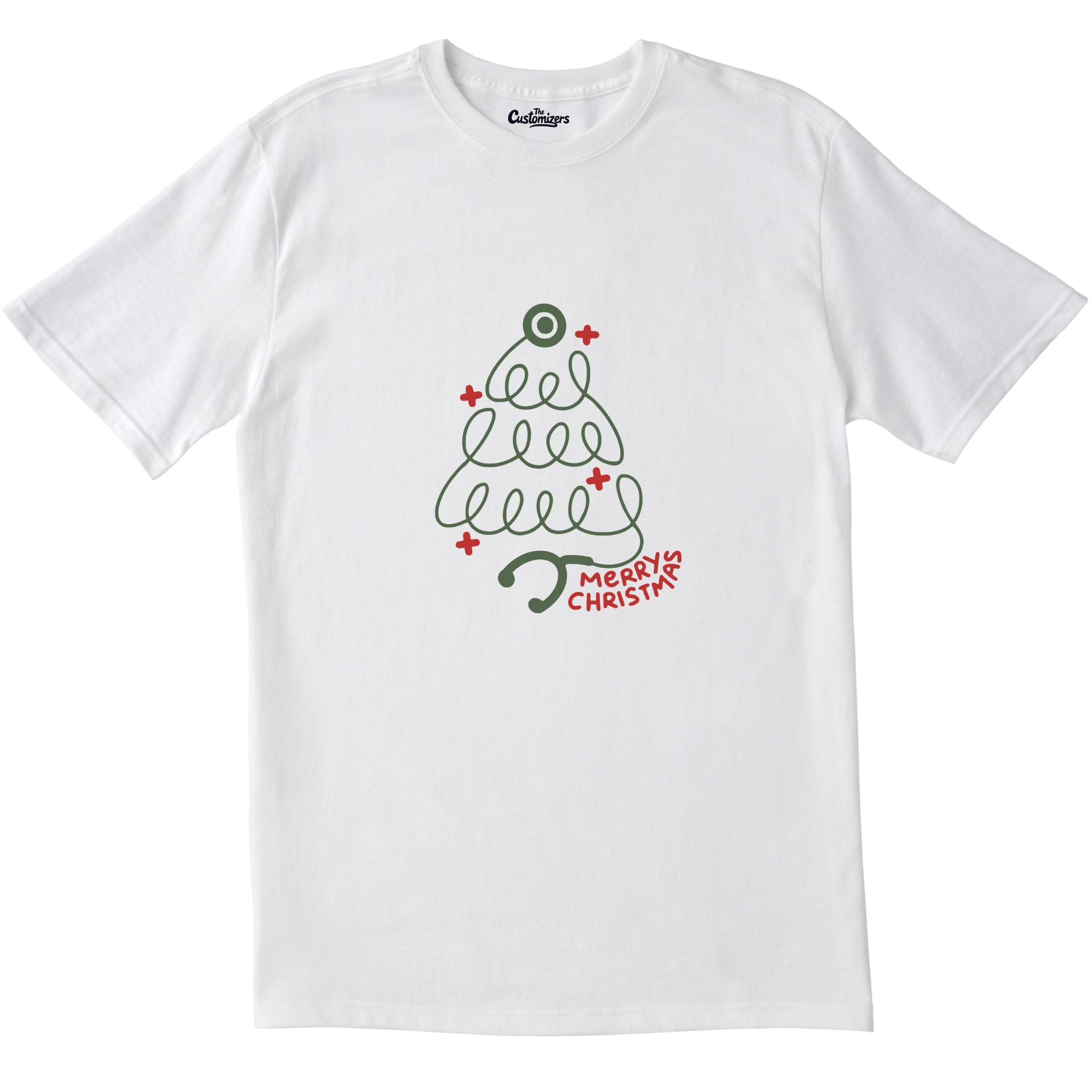 Merry Christmas Stethoscope T-shirt White