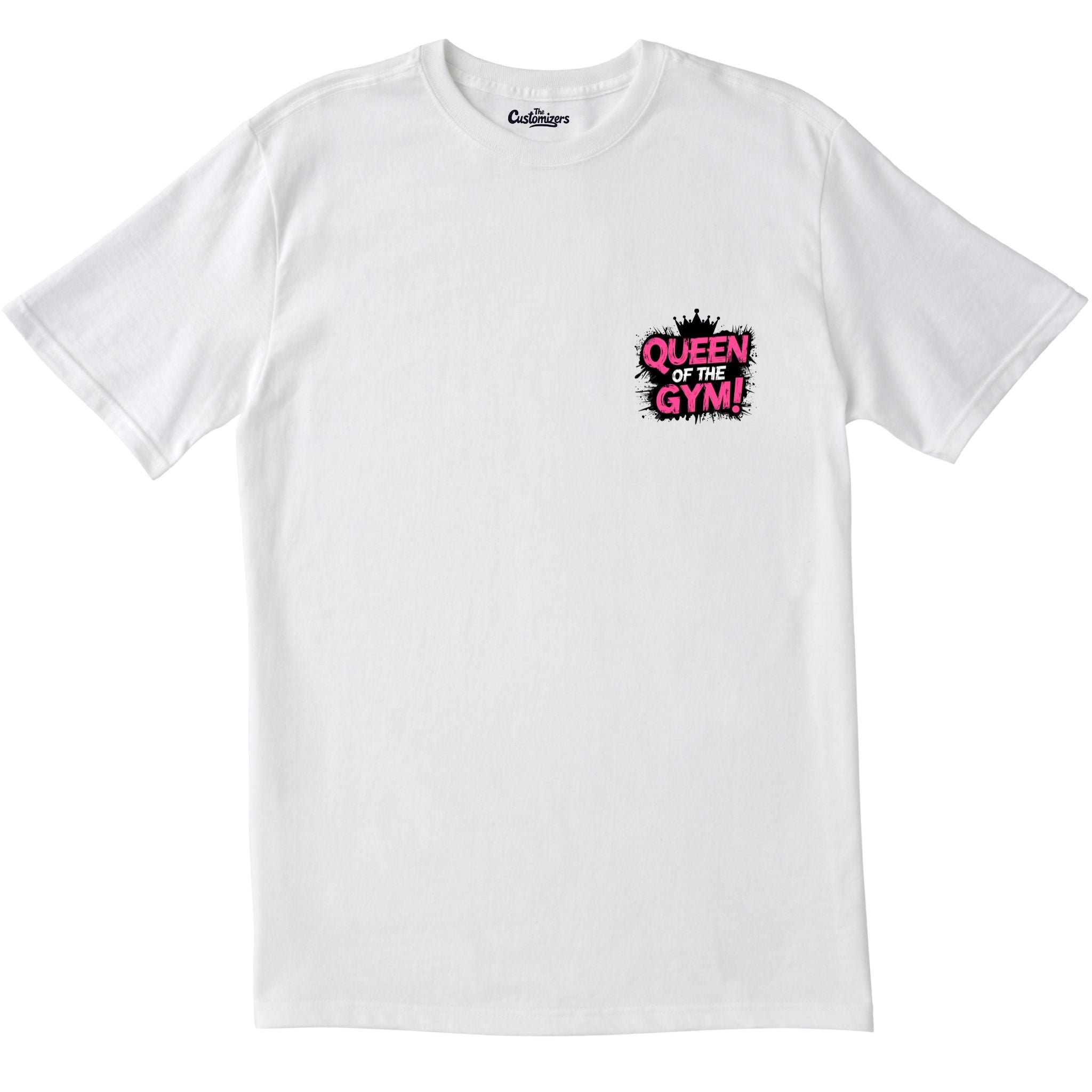 Queen of the Gym design on white T-shirt