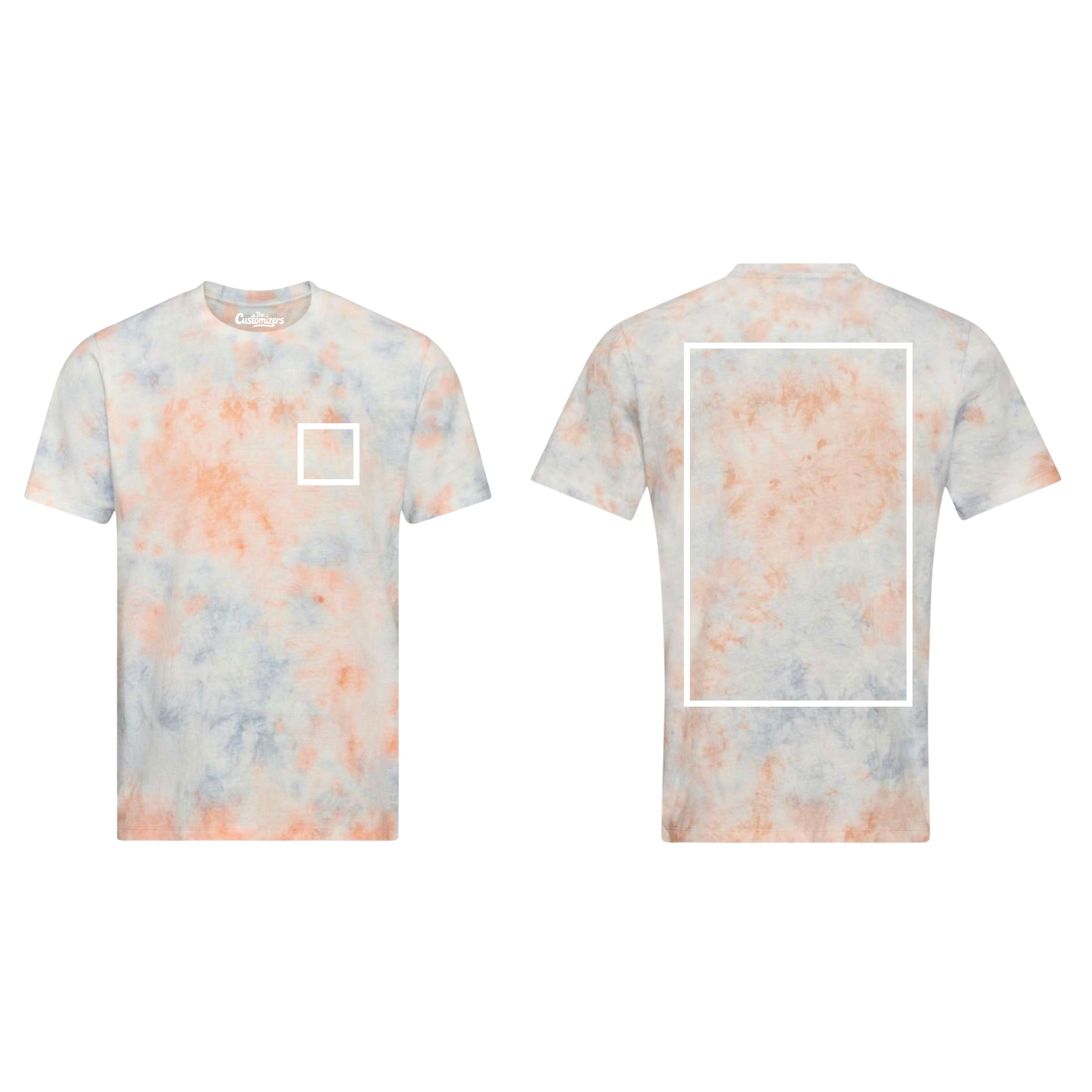 CUSTOM TIE DYE T-SHIRT - Front Left Logo & Back Print