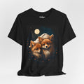 Cute Winter Foxes Under Moon Tee